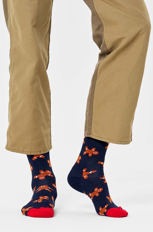 Ponožky Happy Socks Holiday Singles Gingerbread GIN01.6000.M námořnická modř
