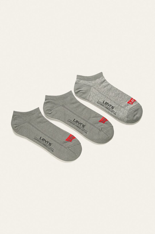 Levi's - Stopki (3-pack) skarpetki krótkie szary 37157.0173