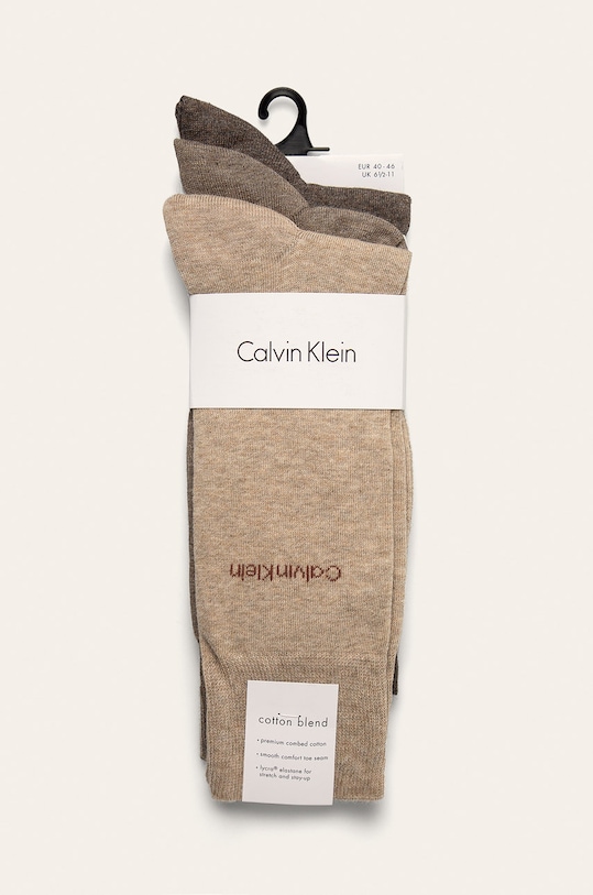 Calvin Klein - Skarpetki (3-pack) 100001752.NOS brązowy AA00