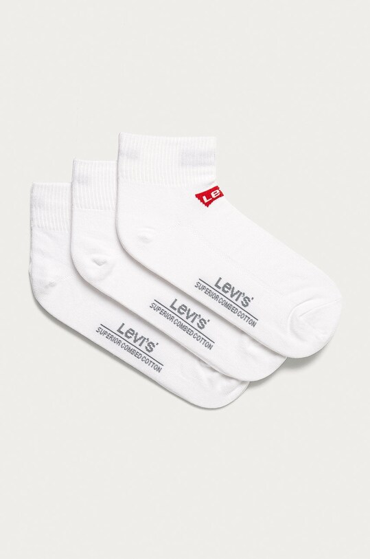 Ponožky Levi's (3-pack) krátké ponožky bílá 37157.0177