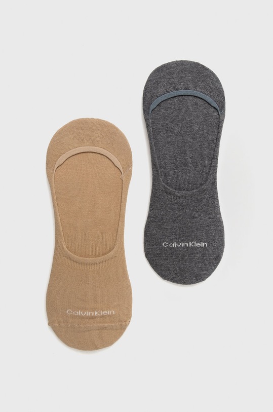 Calvin Klein skarpetki (2-pack) skarpetki krótkie beżowy 701218708.NOS