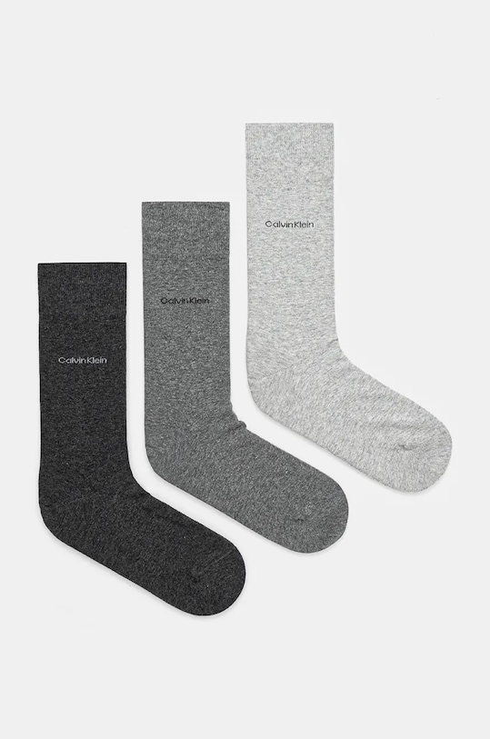 Ponožky Calvin Klein 3-pak dlhé ponožky sivá 701226014.NOS