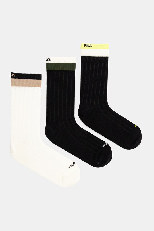 Ponožky Fila 3-pak dlhé ponožky čierna F5608