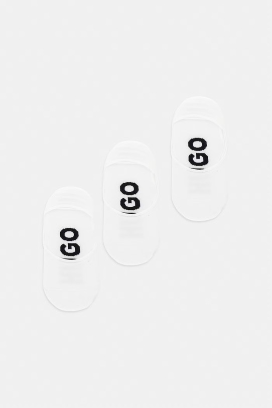 HUGO kotníkové ponožky pánské 3P SL LOGO CC 3-pack bílá 50541589