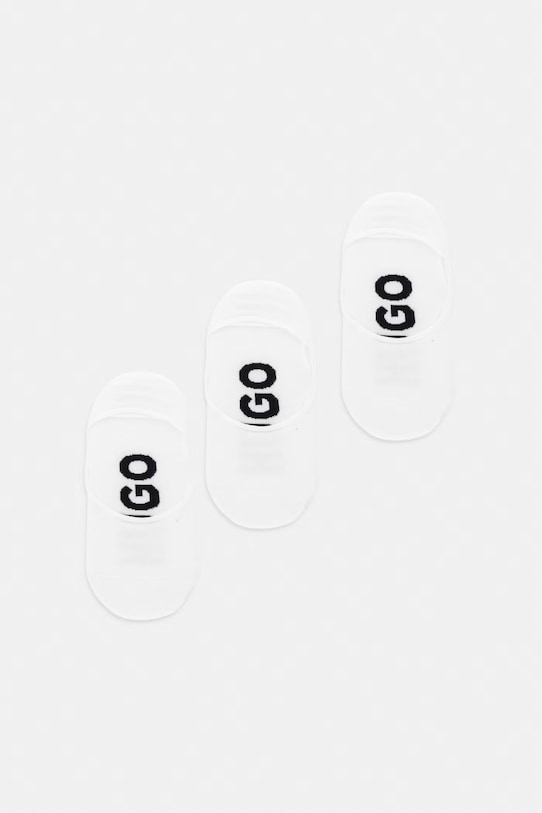 HUGO kotníkové ponožky pánské 3P SL LOGO CC 3-pack bílá 50541589