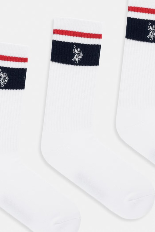 U.S. Polo Assn. skarpetki BRAND STRIPE SPORTS 3-pack MUP3452 biały AA00