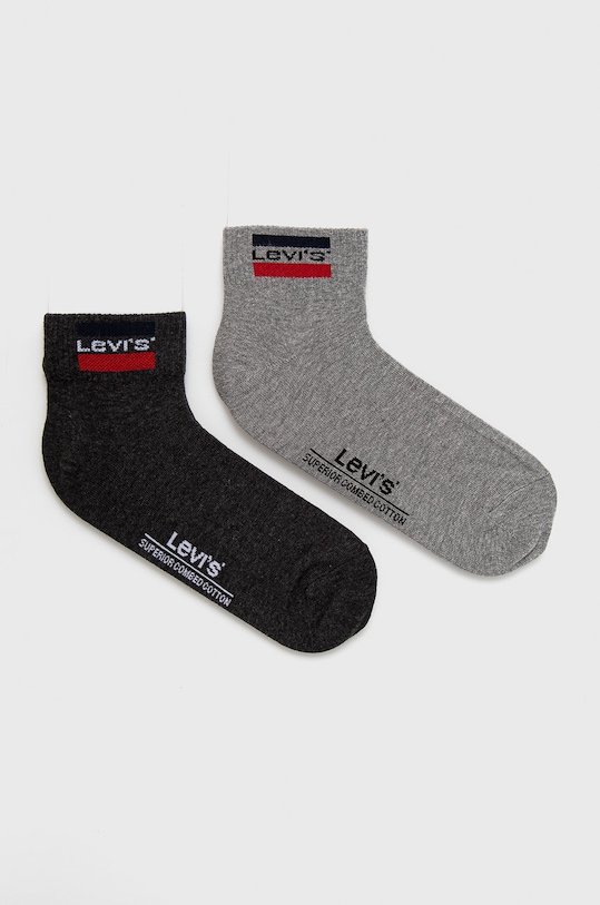 Ponožky Levi's krátké ponožky šedá 37157.0542