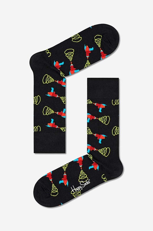 Ponožky Happy Socks Lazer Quest dlouhé ponožky černá LAZ01.9300