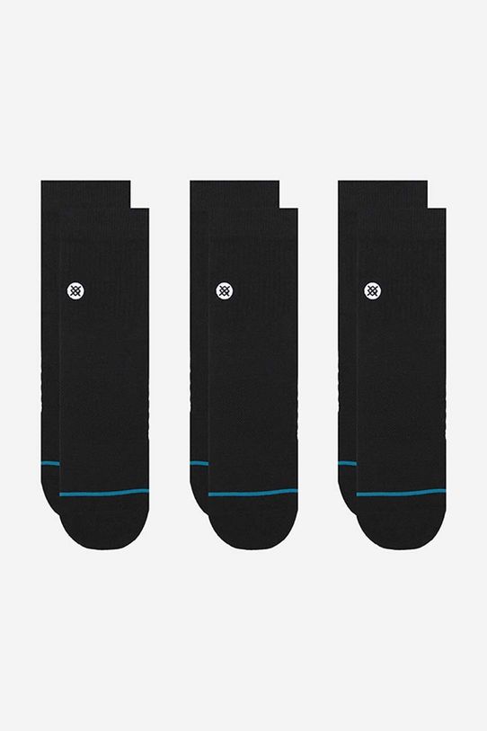 Шкарпетки Stance Icon Quarter 3-pack довгі шкарпетки чорний A356A21IQP
