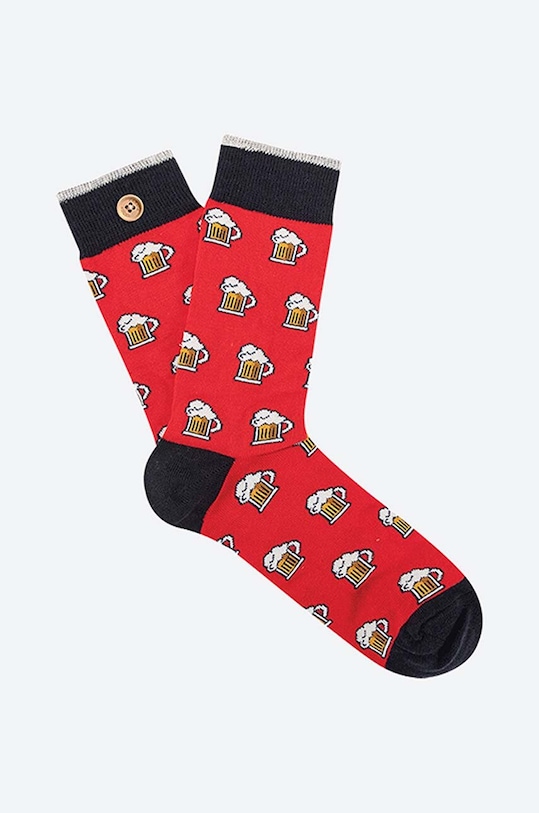 Ponožky Cabaia LEOPOLD & ZOE dlhé ponožky červená SOKFW2122.LEOPOLD.ZOE