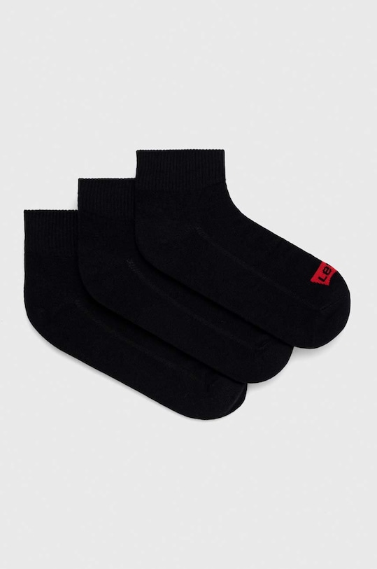Шкарпетки Levi's 3-pack короткі шкарпетки чорний 37157.1010