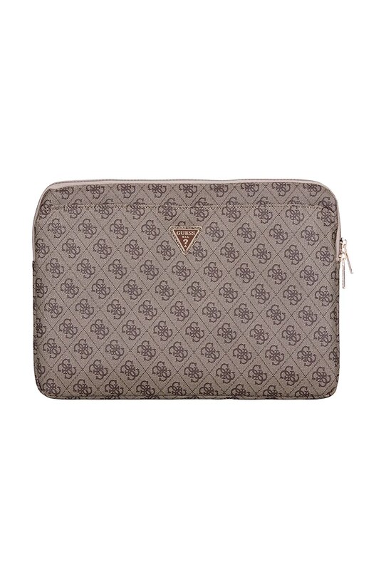 Guess pokrowiec na laptopa Sleeve 14" 4G Zipper Pocket Triangle Logo brązowy GUCS14ZP4DPTW