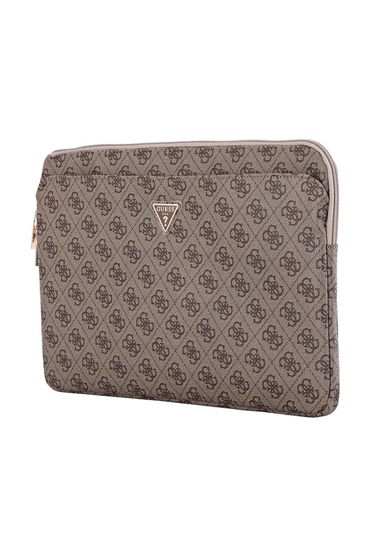 Guess pokrowiec na laptopa Sleeve 14" 4G Zipper Pocket Triangle Logo GUCS14ZP4DPTW brązowy AA00