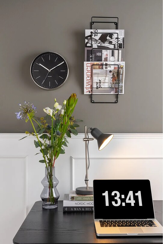 Настінний тримач для журналів Present Time чорний CR120BK