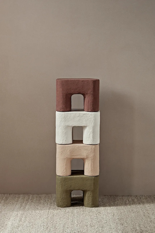 Stolík ferm LIVING Podo Stool ružová 1104268967