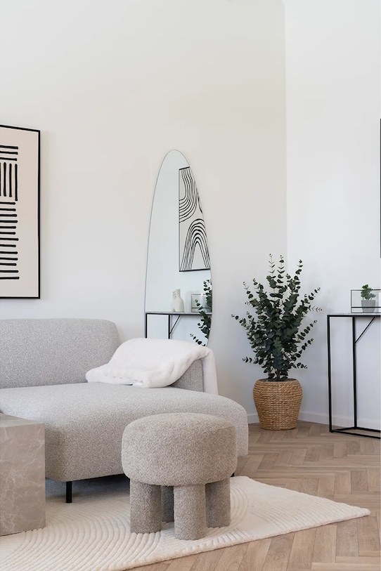 House Nordic scaun de puf Canberra 43 x 43 cm gri 1501116