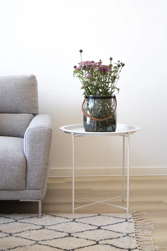 Salon i sypialnia House Nordic stolik Bastia 47 x 50 cm 2101360 biały