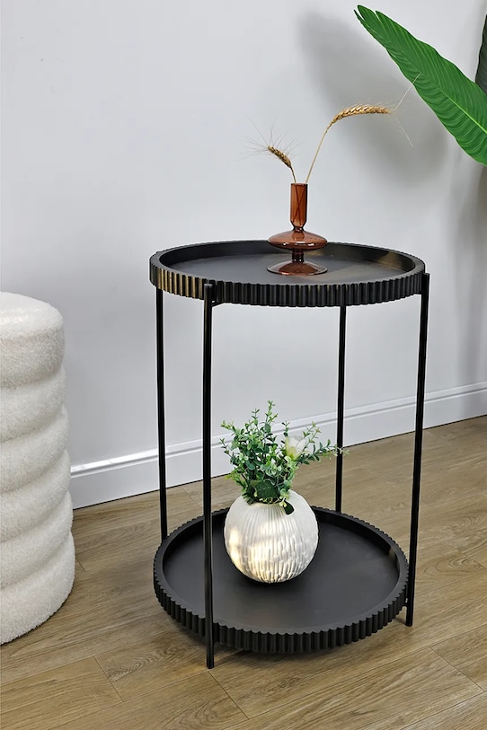 Salon i sypialnia Bizzotto stolik Herdys 42 x 52 cm 721861 czarny