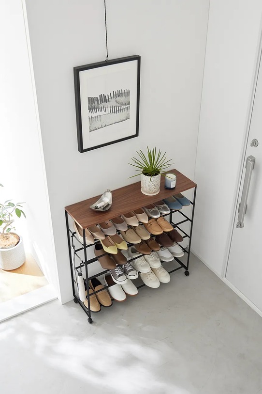 Yamazaki regał na buty Towert 90.5 x 26 x 87 cm czarny 1466.