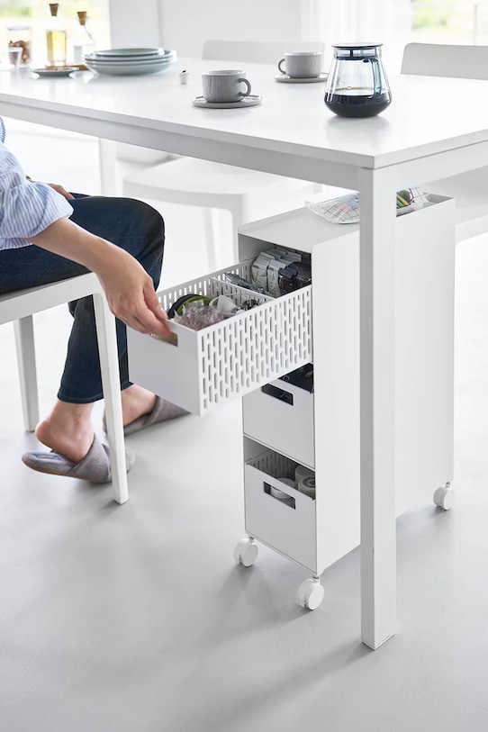 Вітальня та спальня Полиця на коліщатках Yamazaki Tower 16,6 x 43 x 58 cm 10015 білий