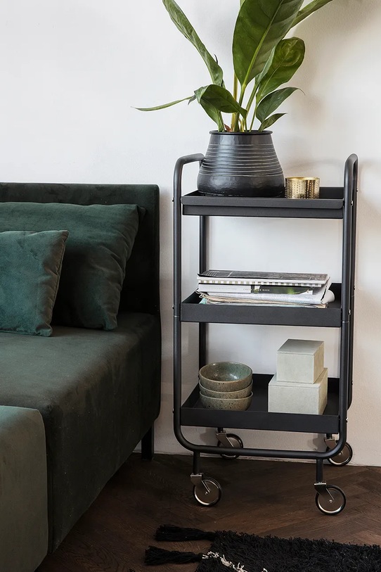 Polica s kotačima House Doctor 42 x 38 x 85 cm 208580120 crna AA00