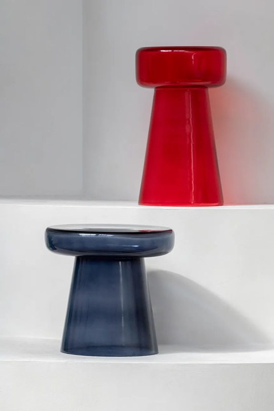 Salon i sypialnia Leitmotiv stolik Corcho 30 x 50 cm LM2297RD czerwony