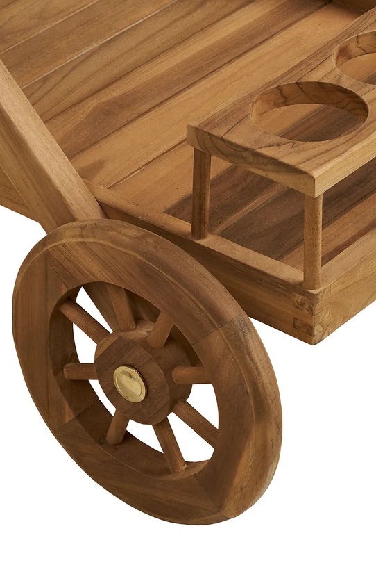 House Nordic mebel z kółkami z drewna teak 50 x 86 x 81 cm beżowy 3301500