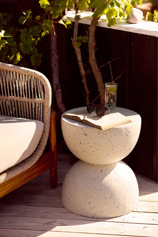 House Nordic stolik z gliny 40 x 40 x 45 cm 7521010 biały