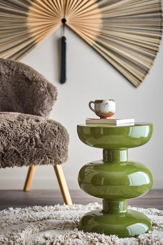 Bloomingville stolik z żelaza 33,5 x 47 cm 82065127 zielony AA00