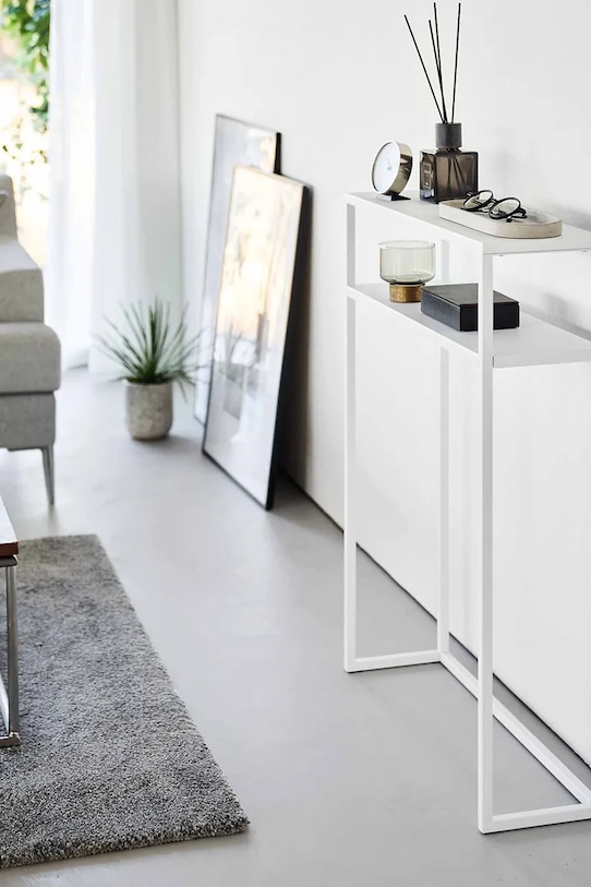 Salon i sypialnia Yamazaki stolik konsolowy stalowy 60 x 18,2 x 80,2 cm 10393 biały