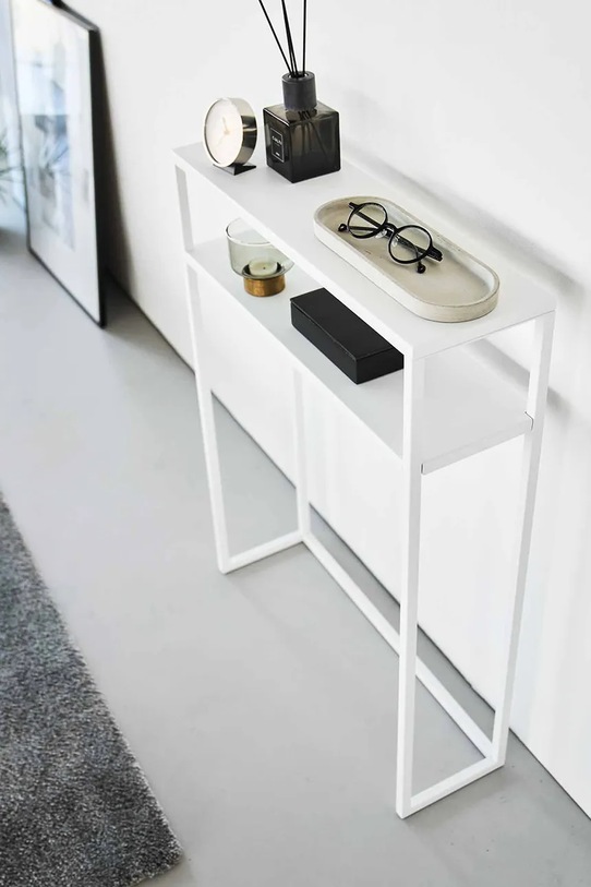 Yamazaki stolik konsolowy stalowy 60 x 18,2 x 80,2 cm biały 10393