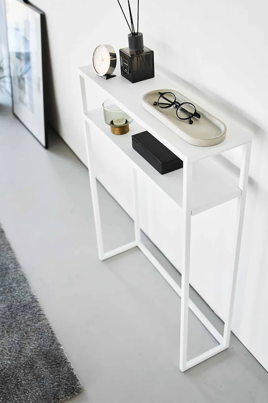 Yamazaki stolik konsolowy stalowy 60 x 18,2 x 80,2 cm biały 10393
