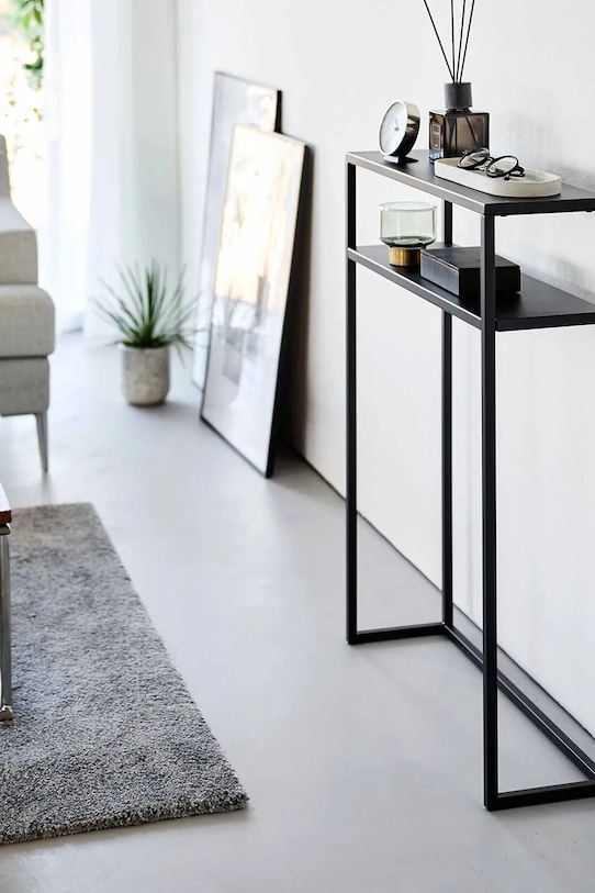 Salon i sypialnia Yamazaki stolik konsolowy stalowy 60 x 18,2 x 80,2 cm 10394 czarny