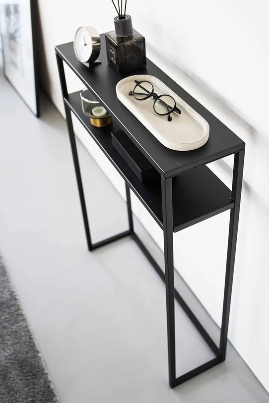 Yamazaki stolik konsolowy stalowy 60 x 18,2 x 80,2 cm czarny 10394