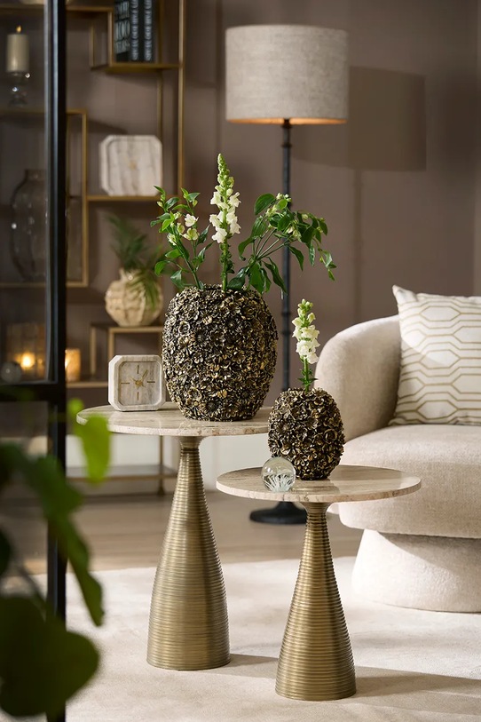 Light & Living stolik z metalu 45 x 47 cm żółty 5510682