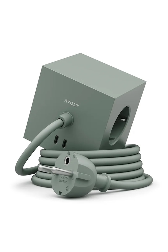 Magnetická dobíjecí kostka Avolt Square 1, 3 m Oak Green zelená SQ1.EUFC30.30OG