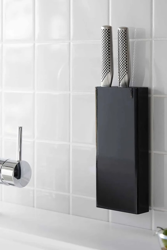 Yamazaki uchwyt na noże stalowy 10 x 4 x 22 cm 2160 czarny AA00