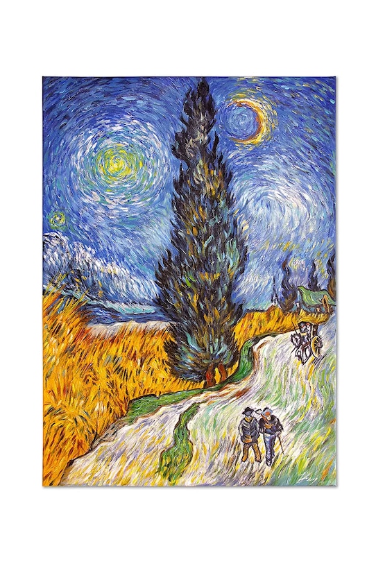 Reprodukce malovaná olejem home & lifestyle Cesta s cypřišem a hvězdou, Vincent van Gogh vícebarevná 181614
