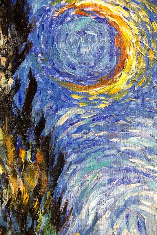 Reprodukce malovaná olejem home & lifestyle Cesta s cypřišem a hvězdou, Vincent van Gogh 181614 vícebarevná AA00