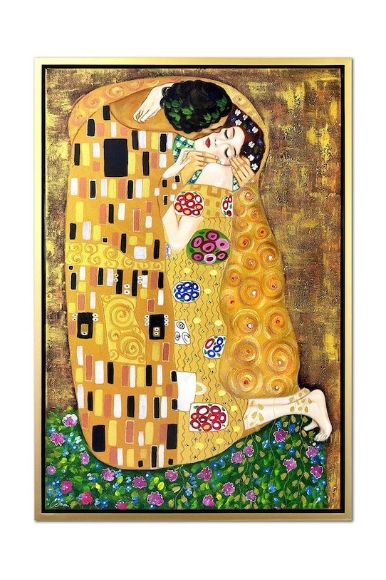 Reprodukce malovaná olejem home & lifestyle Polibek, Gustav Klimt vícebarevná 181616