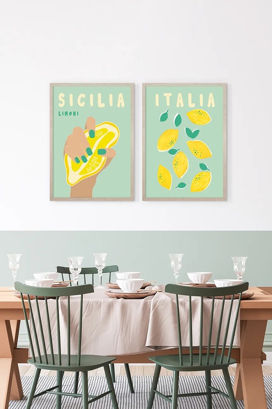 Σαλόνι και υπνοδωμάτιο Διακοσμητικό τοίχου σε κορνίζα home & lifestyle 1541201.24071 πολύχρωμο