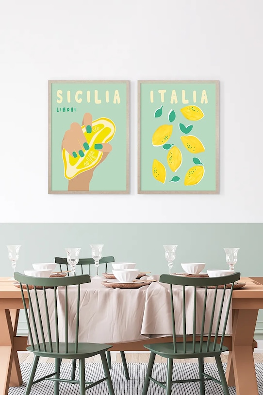 Σαλόνι και υπνοδωμάτιο Διακοσμητικό τοίχου σε κορνίζα home & lifestyle 1541201.24070 πολύχρωμο