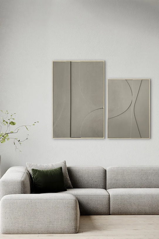 Obývacia izba a spálňa Nástenná dekorácia v ráme home & lifestyle 3D 5900774970125 zelená