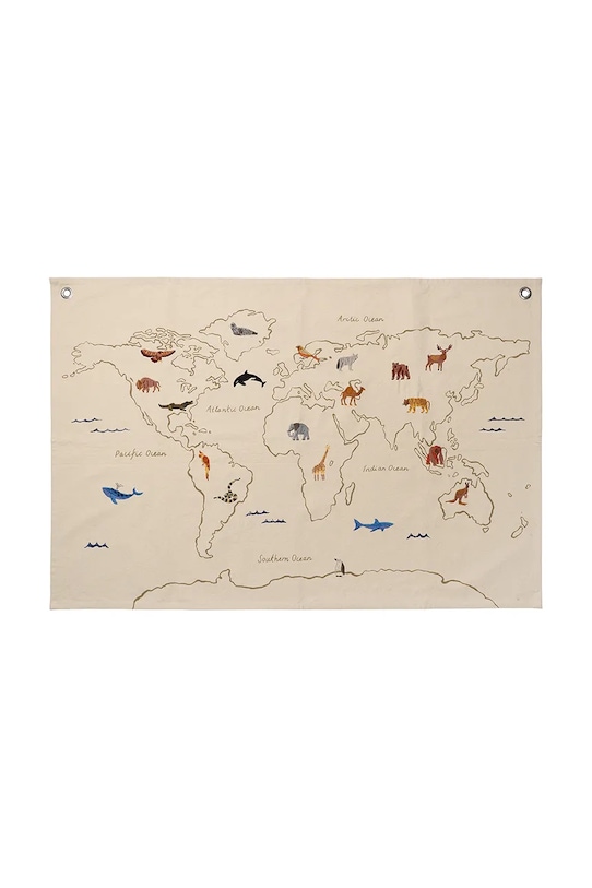 ferm LIVING mapa ścienna The World Textile Map beżowy 1104266497