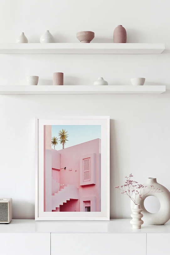 Living și dormitor home & lifestyle decorațiune de perete cu ramă PINK BUILDING 50 x 70 cm 1541201.23159 multicolor