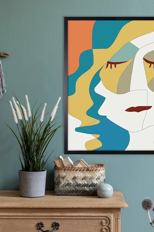 Living și dormitor decorațiune de perete cu ramă 70 x 70 cm 1549201.5383 multicolor