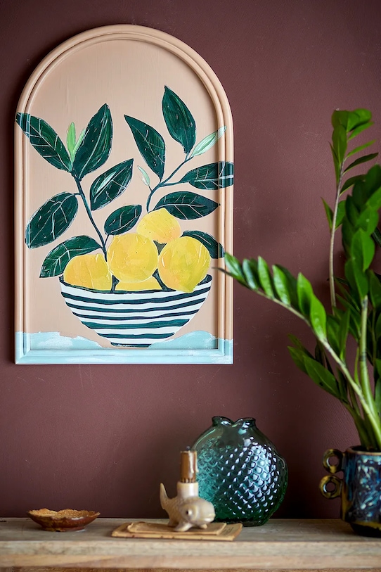 Bloomingville dekoracja ścienna w ramie Limone 33 x 51 x 2 cm multicolor 82065029