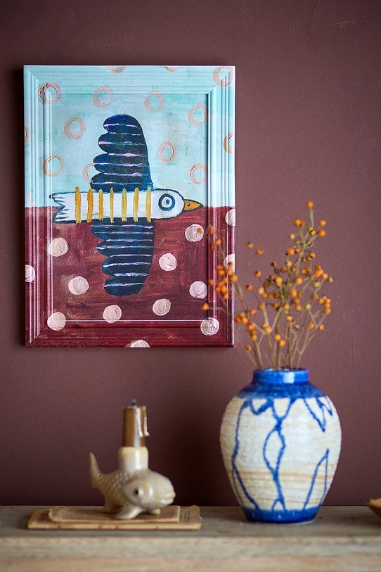 Настінна декорація в рамі Bloomingville Brett 22,5 x 30 x 2 cm 82063053 барвистий AA00