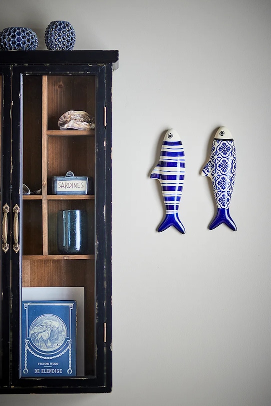 Salon i sypialnia Bloomingville dekoracje ścienne Dunne 26 x 9 cm 2-pack 82065381 granatowy