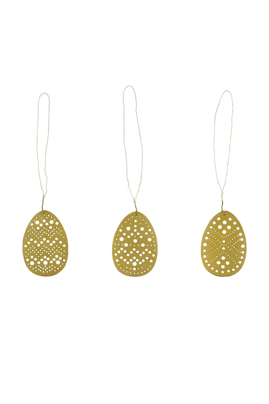 House Doctor zestaw dekoracji świątecznych HDCut 3 x 4,5 cm 3-pack żółty 900001252